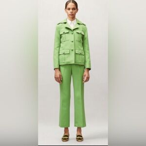 Tory Burch Sgt. Pepper twill bright clover green jacket NWT